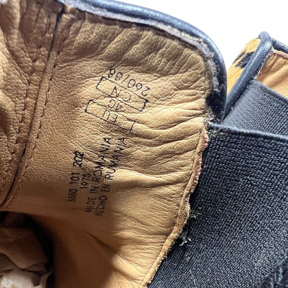 Zara Woman Leopard Print Chelsea Ankle Boots Size 40 Ponyskin Flat - Picture 8 of 9